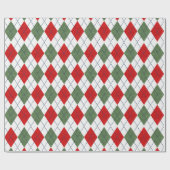 Retro Groene Rode Kerstmis Nieuwjaar Tartan Plaid Cadeaupapier (Vlak)