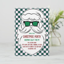 Retro groene roze geruite kerstman kerstfeest 