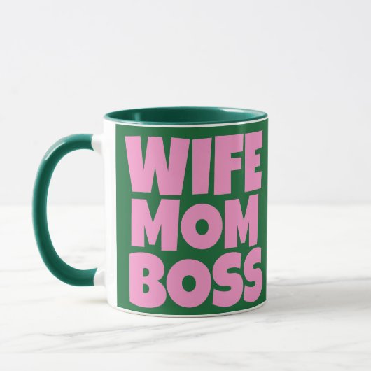 Retro groene roze grappige Moederdag foto Mok (Links)
