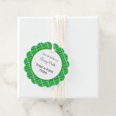 Retro groene ruit aangepaste baklabel bedankjes labels (In situ)