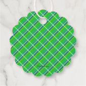 Retro groene ruit aangepaste baklabel bedankjes labels (Achterkant)