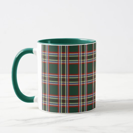 Retro groene ruit Kerstmis mok (Links)