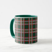 Retro groene ruit Kerstmis mok (Voorkant links)