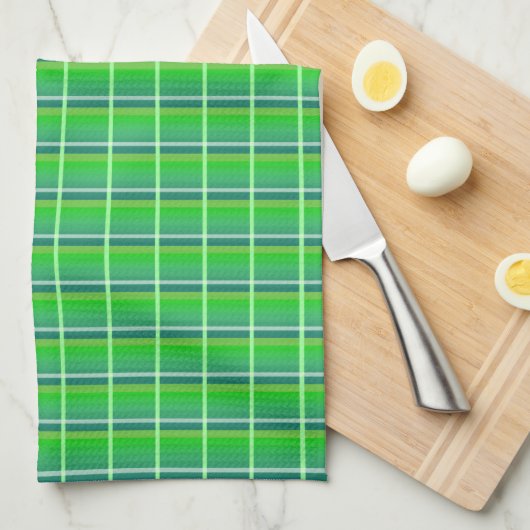 Retro groene ruitpatroon keukendoek theedoek (Quarter Fold)