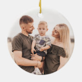 Retro  Groene Strepen Rood Vrolijk Kerstfeest Keramisch Ornament (Achterkant)