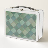 Retro Groene Tegel Print Lunch Box (Voorkant)