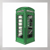 Retro groene telefooncel poster (Voorkant)