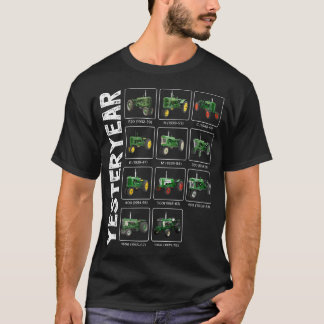 Retro groene tractor van vroeger vintage t-shirt