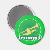 Retro Groene Trompet Muziek Gift Magneet (Voorkant / Achterkant)