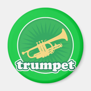 Retro Groene Trompet Muziek Gift Magneet