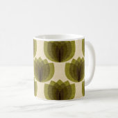 Retro groene tulpenbloemen koffiemok (Voorkant rechts)