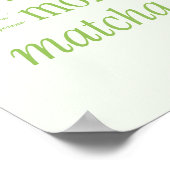 Retro groene typografie "Drink More Matcha" Poster (Hoek)