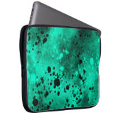 Retro Groene Verf Splatter Laptop Sleeve (Voorkant Rechts)