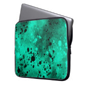 Retro Groene Verf Splatter Laptop Sleeve (Voorkant Links)