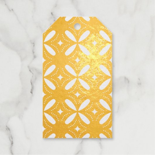 retro groene vormen cadeaulabels (Voorkant)