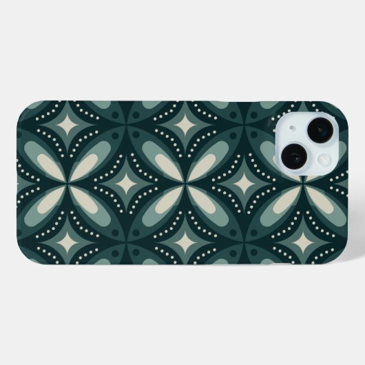 retro groene vormen Case-Mate iPhone case (Achterkant (horizontaal))