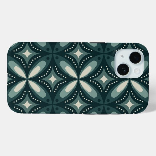 retro groene vormen Case-Mate iPhone case (Achterkant (horizontaal))
