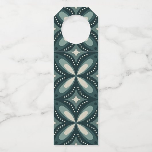 retro groene vormen flessenhanger (Voorkant)
