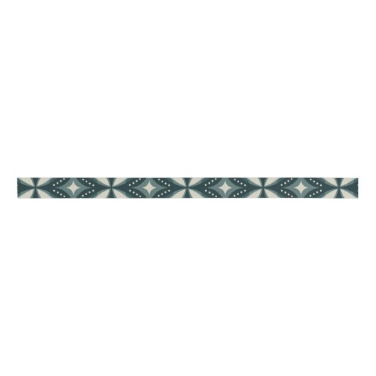 retro groene vormen grosgrain lint (Voorkant)