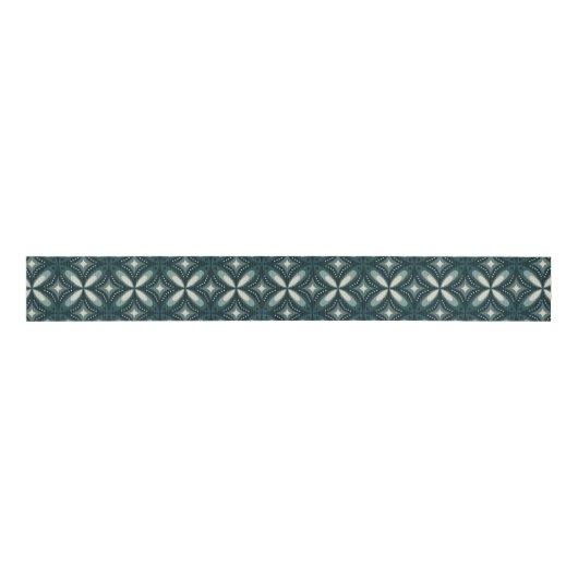 retro groene vormen grosgrain lint (Voorkant)