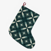 retro groene vormen grote kerstsok (Voorkant (Hangend))