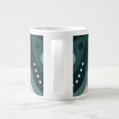 retro groene vormen grote koffiekop (Achterkant)
