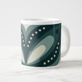 retro groene vormen grote koffiekop (Voorkant rechts)