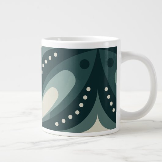 retro groene vormen grote koffiekop (Rechts)