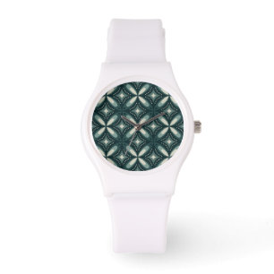 retro groene vormen horloge
