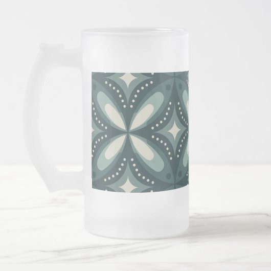 retro groene vormen matglas bierpul (Links)