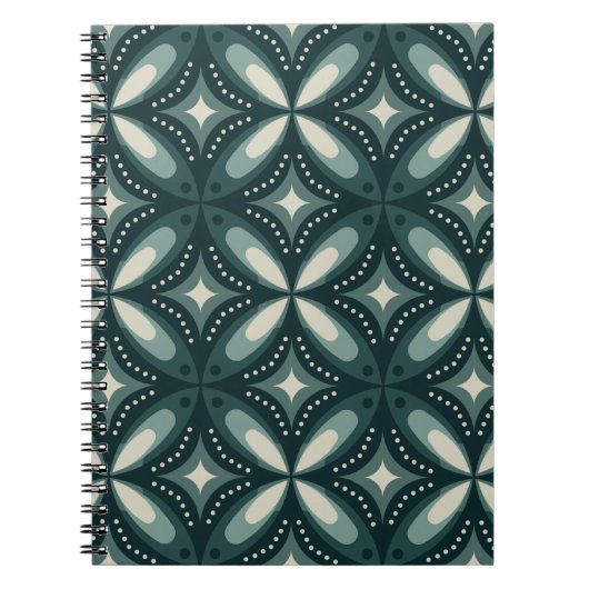 retro groene vormen notitieboek (Voorkant)