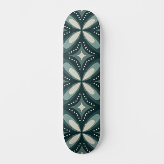 retro groene vormen persoonlijk skateboard (Voorkant)
