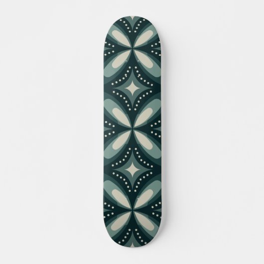 retro groene vormen persoonlijk skateboard (Voorkant)