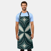 retro groene vormen schort (Gedragen)
