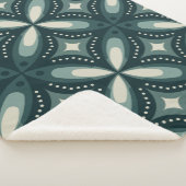 retro groene vormen sherpa deken (3/4)