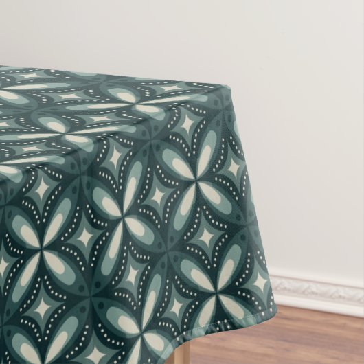 retro groene vormen tafelkleed (Voorbeeld)