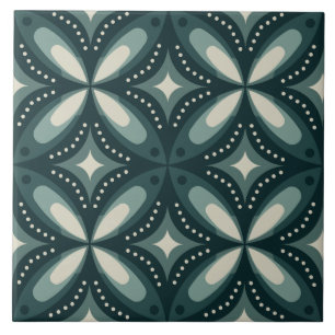 retro groene vormen tegeltje