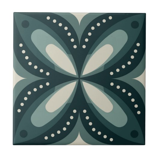 retro groene vormen tegeltje (Voorkant)