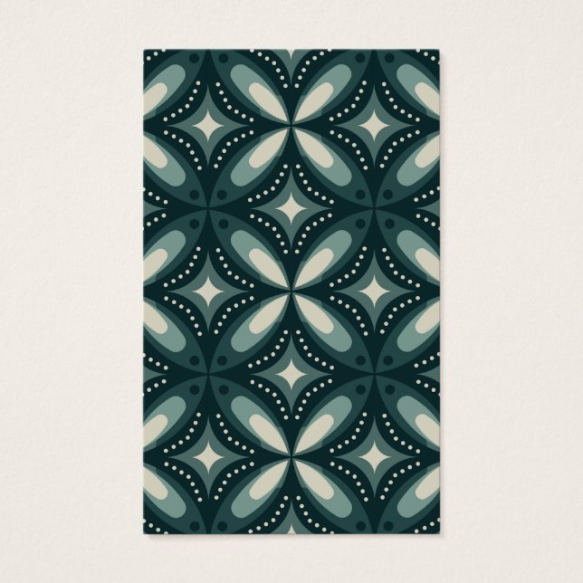 retro groene vormen visitekaartje (Voorkant)
