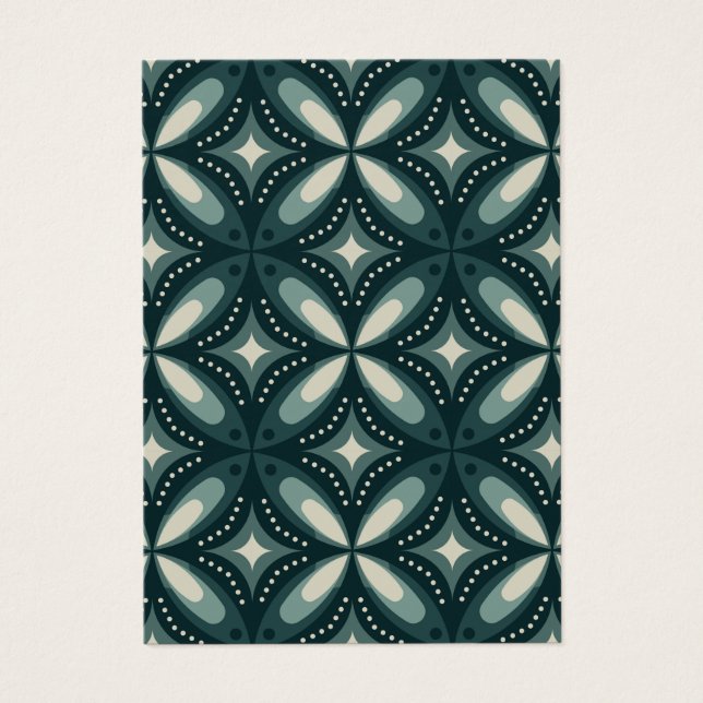 retro groene vormen visitekaartje (Voorkant)