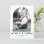 Retro Groene Vreugdeboog Foto Feestdagenkaart (Staand voorkant)