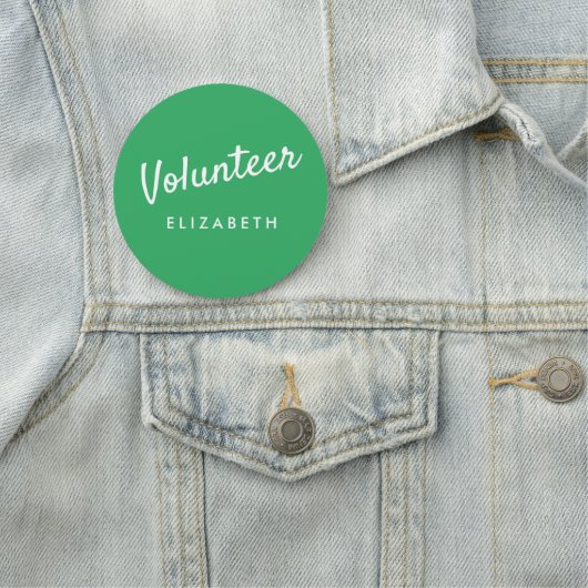Retro Groene Vrijwilliger Magnetisch Naamplaatje (In situ)