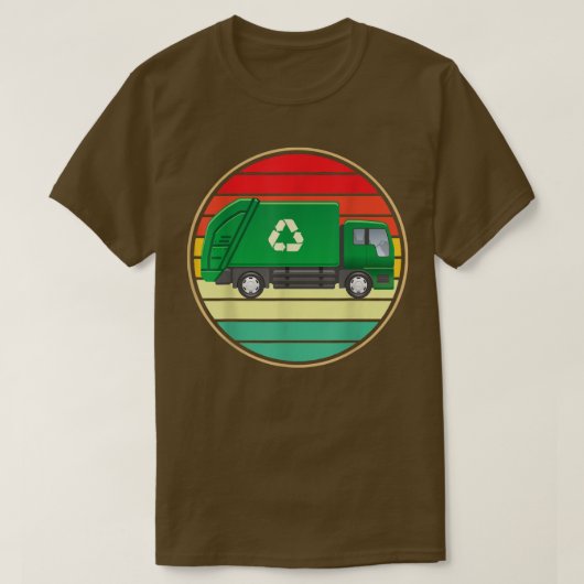 Retro groene vuilniswagen Cool T-shirt (Design voorkant)