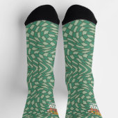 Retro groene werveling | Prettige Papa Kerstmis  Sokken (Top)