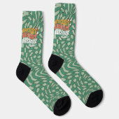 Retro groene werveling | Prettige Papa Kerstmis  Sokken (Rechts)