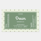 Retro groene wikkel rondom kaars glazen etiket (Voorkant)