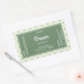 Retro groene wikkel rondom kaars glazen etiket (Envelop)