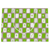 Retro Groene & Witte Zak van de Gift Starburst Groot Cadeauzakje (Voorkant)