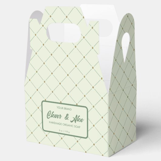 Retro Groene Zeep Bar Box Merk Verpakking Bedankdoosjes (Geopend)