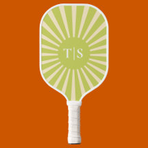 Retro groene zonnestraalmonogram initiaal